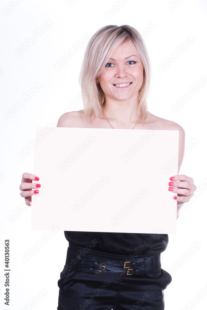 Fototapeta premium girl with a poster