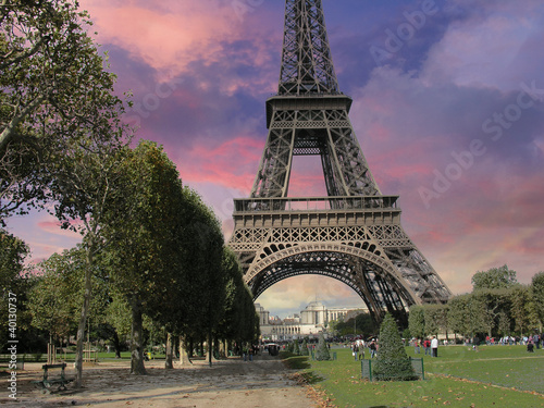 Eiffel Tower from Parc du Champs de Mars, Paris