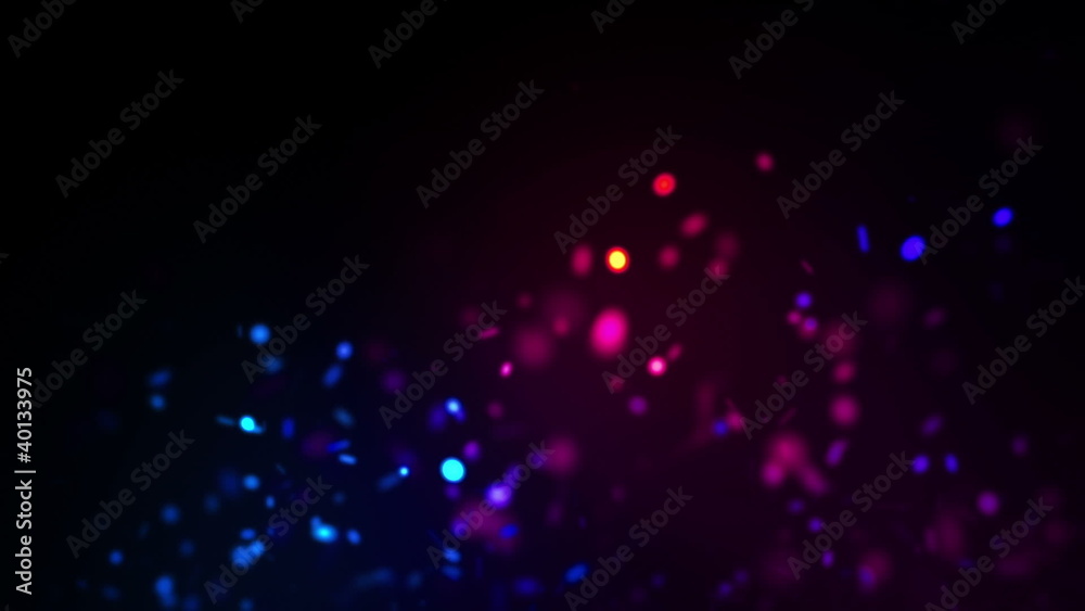 Red and blue sparkles appearing