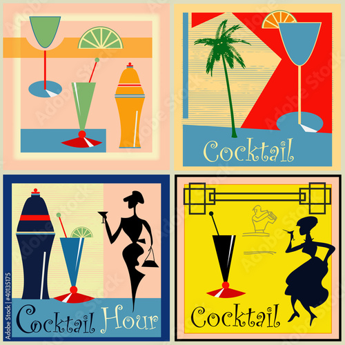 Retro Cocktail labels