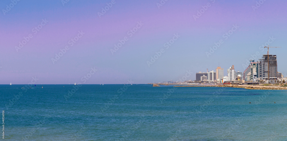 Tel-Aviv beach panorama.Jaffa. Israel.
