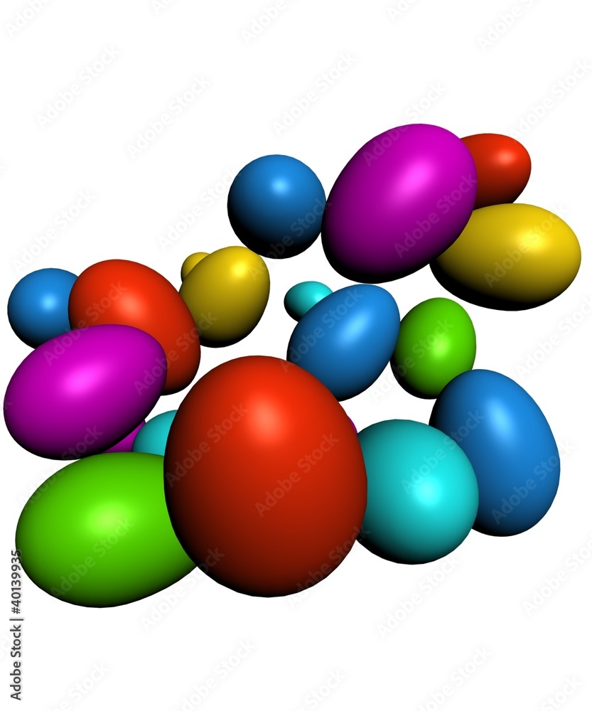 Colorful Easter eggs in different angles on a white background Colorful Easter eggs in different angles on a white background