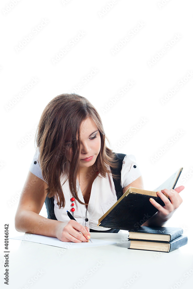 Portrait of a young and beautiful girl student Portrait of a young and beautiful girl student