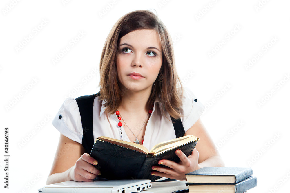 Portrait of a young and beautiful girl student Portrait of a young and beautiful girl student