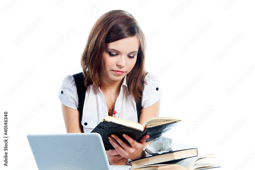 Portrait of a young and beautiful girl student Portrait of a young and beautiful girl student