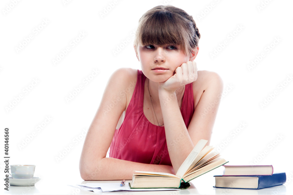 Portrait of a young and beautiful girl student Portrait of a young and beautiful girl student