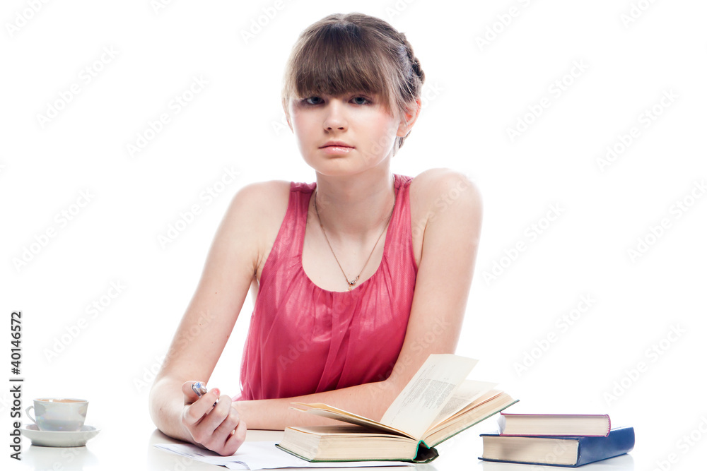 Portrait of a young and beautiful girl student Portrait of a young and beautiful girl student
