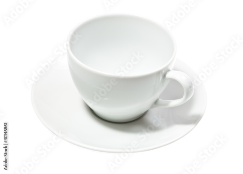 White empty cup isolated on white.