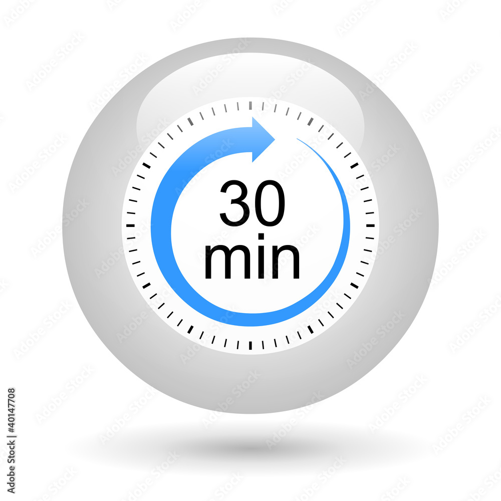 Bouton icône minuterie - 30 minutes Stock Illustration | Adobe Stock