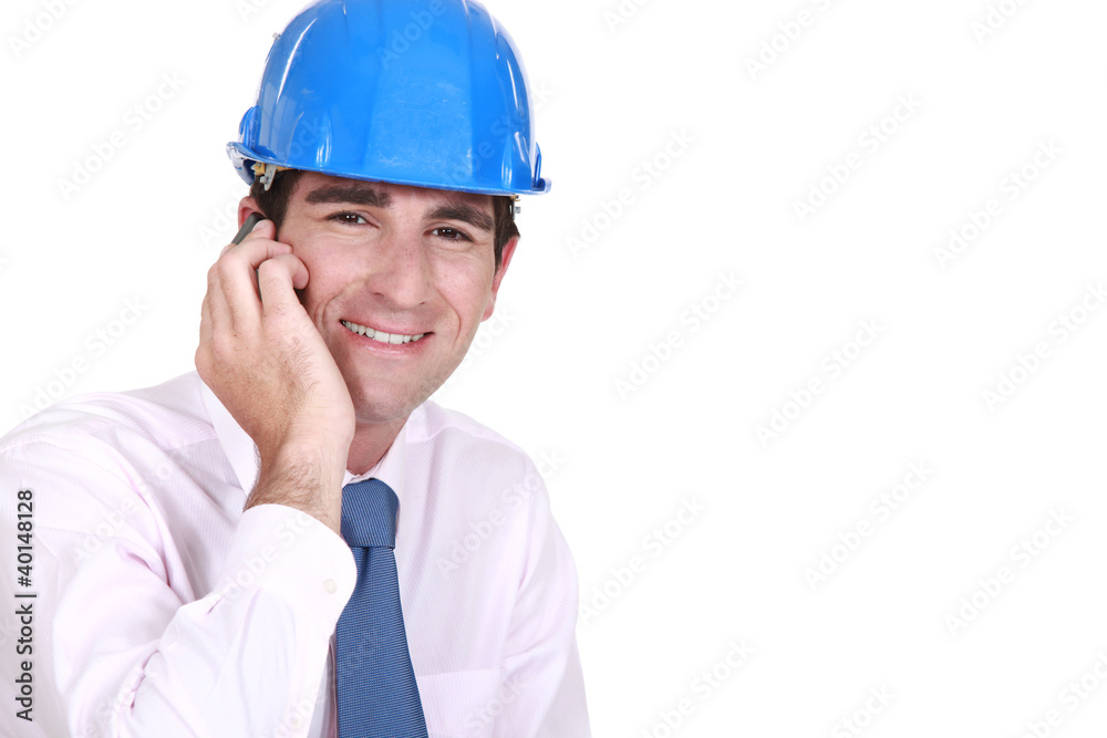 Confident entrepreneur on phone
