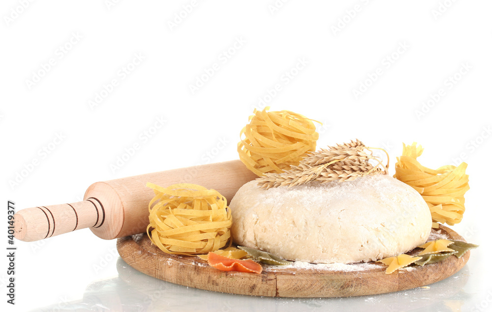 ingredients for homemade pasta on wooden plate isolated on white ingredients for homemade pasta on wooden plate isolated on white
