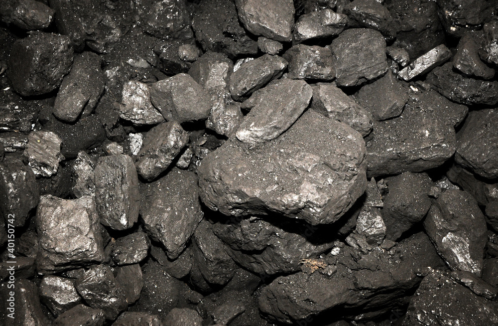 close up on heap of black hard coal
