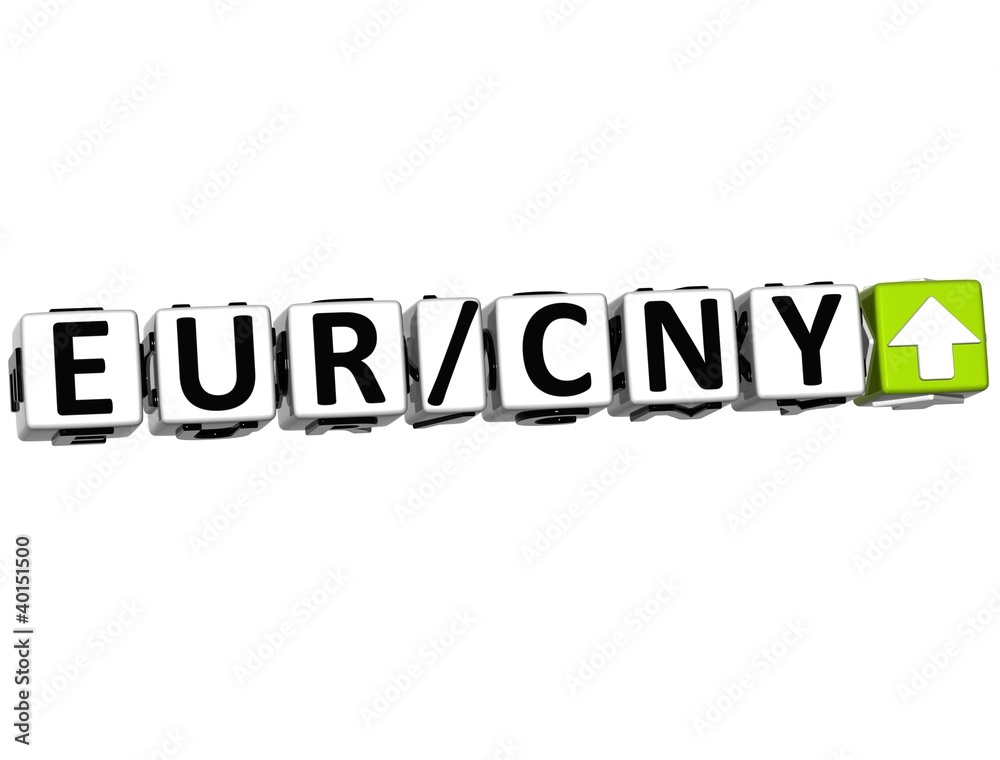 3D Currency euro yuan rate concept symbol 3D Currency euro yuan rate concept symbol