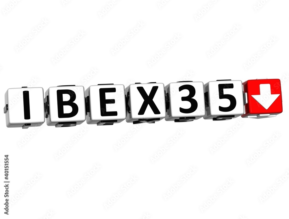 3D IBEX35 Stock Market Block text 3D IBEX35 Stock Market Block text