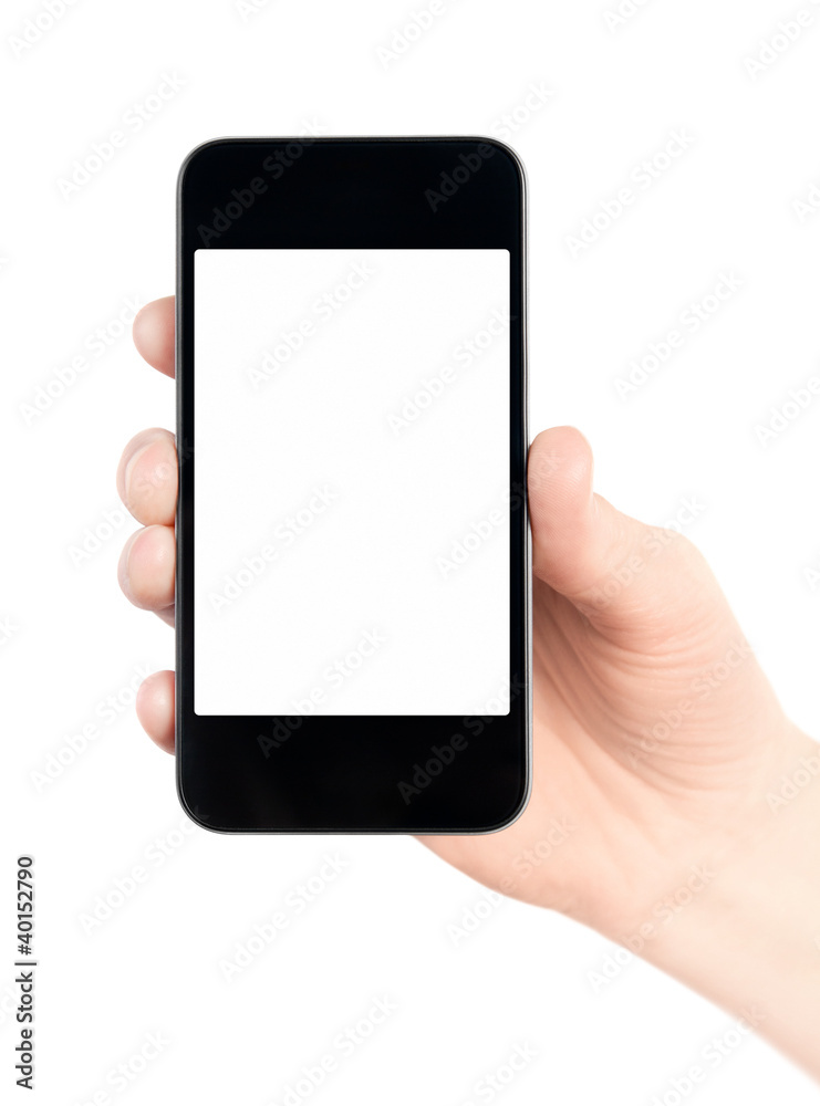 Mobile Smart Phone In Hand Isolated Mobile Smart Phone In Hand Isolated