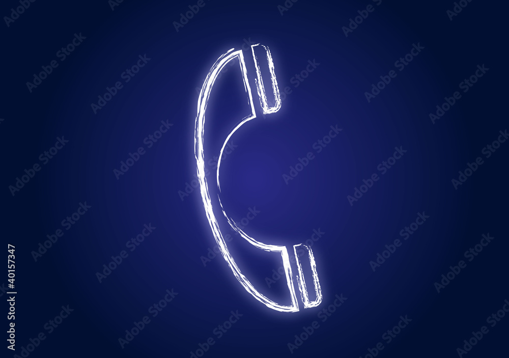 Naklejka premium Handwrite telephone symbol