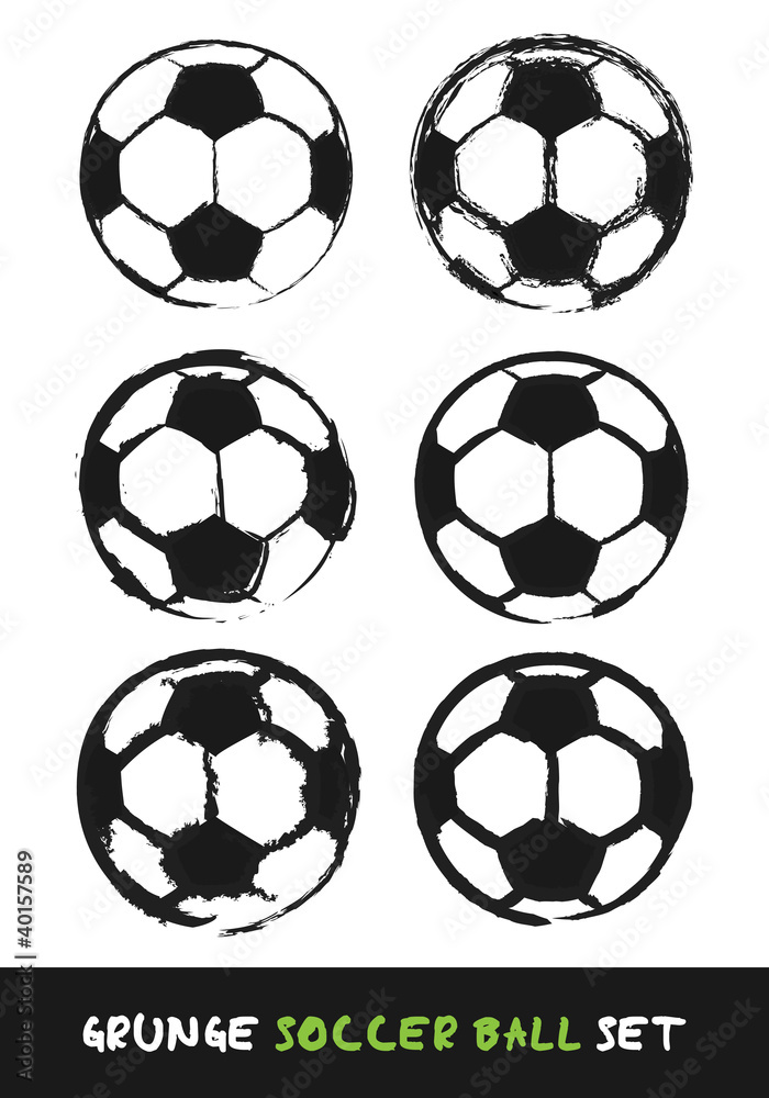 Grunge soccer ball set Grunge soccer ball set
