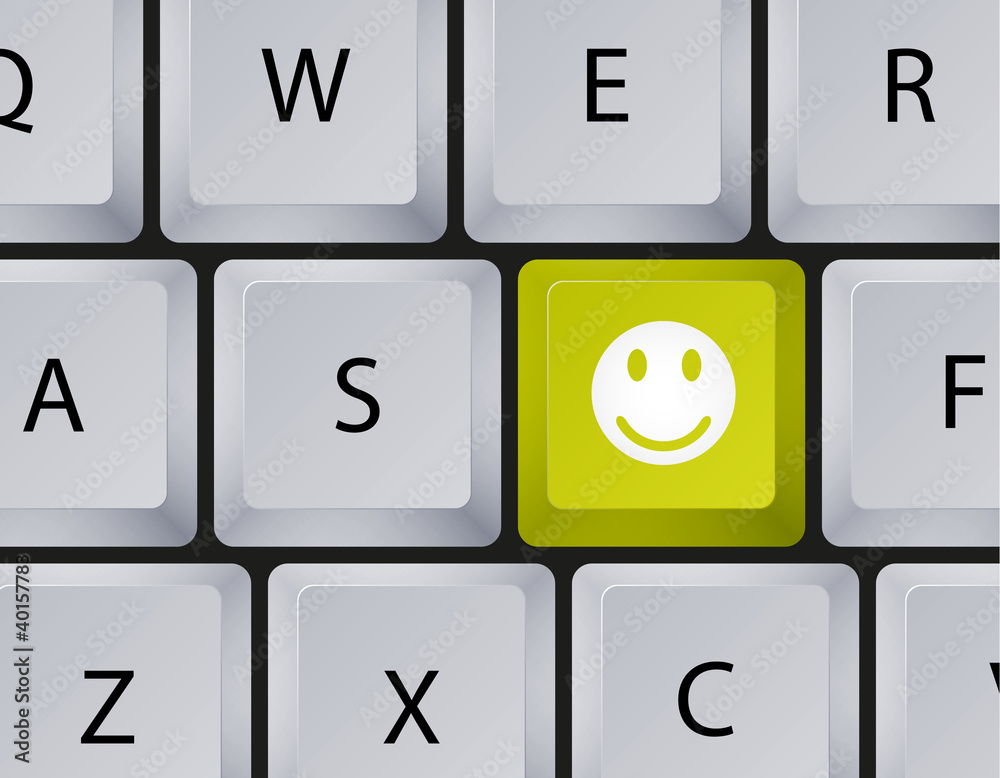 Vector keyboard with smiley button. Eps10 Vector keyboard with smiley button. Eps10