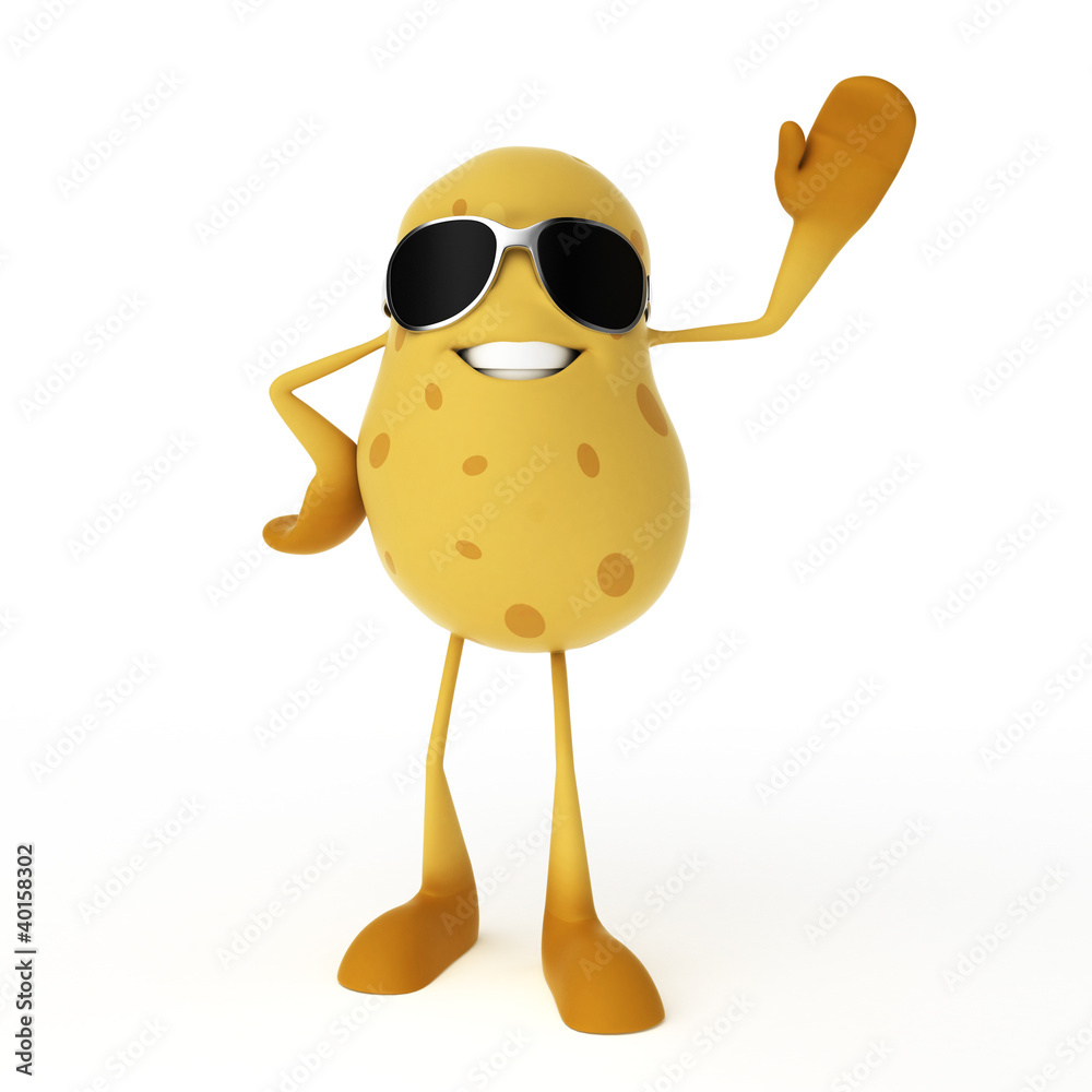 Obraz premium 3d rendered illustration of a food character - potato