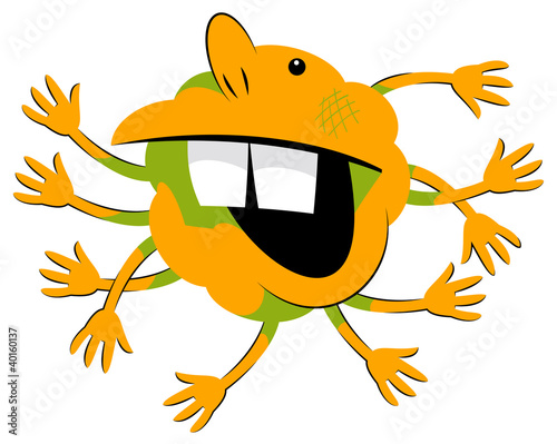Happy cheerful green alien