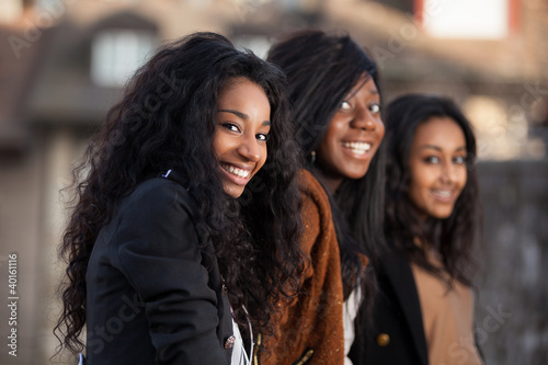 Portrait  of happy youngs african american teenage girl