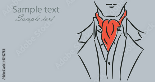 A silhouette of a man in suit, vector sketch, the background