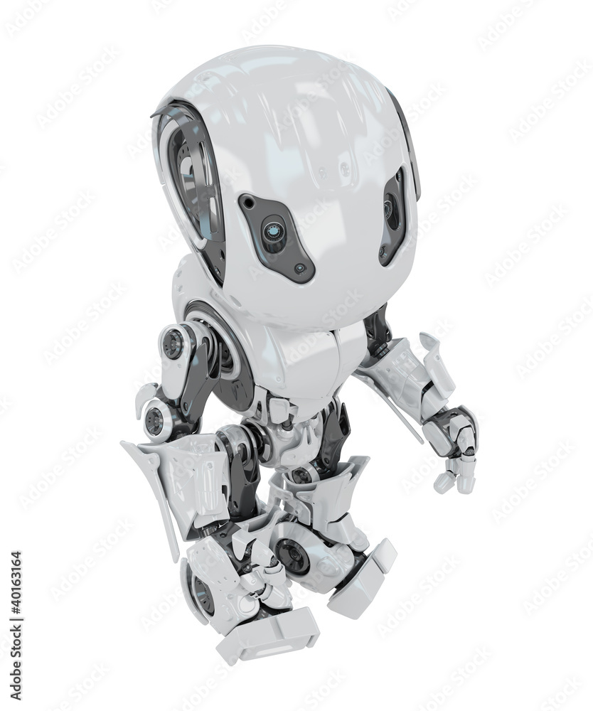 Cool futuristic white toy robot Cool futuristic white toy robot