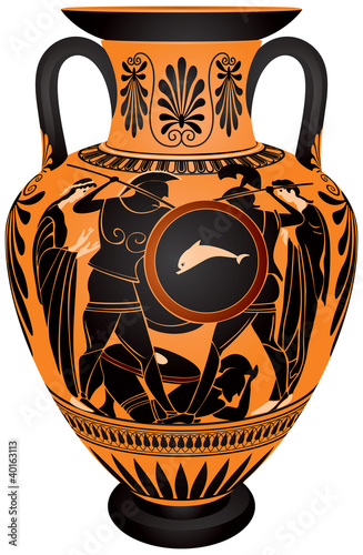 Amphora, Ancient Greece Hoplite battle