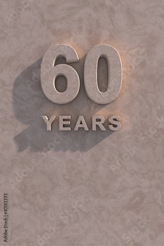 60 years 3d text