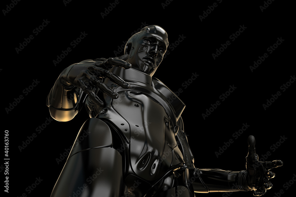 Naklejka premium Cool cyber man