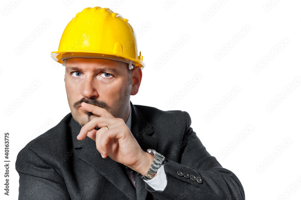 man with helmet isolated on white man with helmet isolated on white
