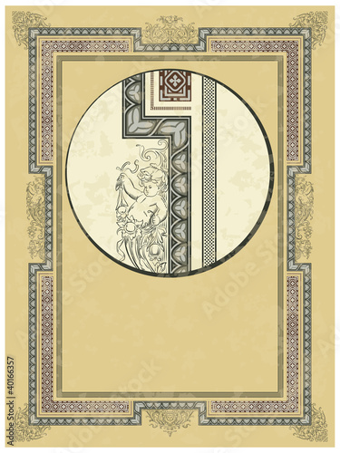 Luxury vector frame with border in rococo style