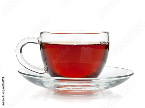 Black tea in glass cup