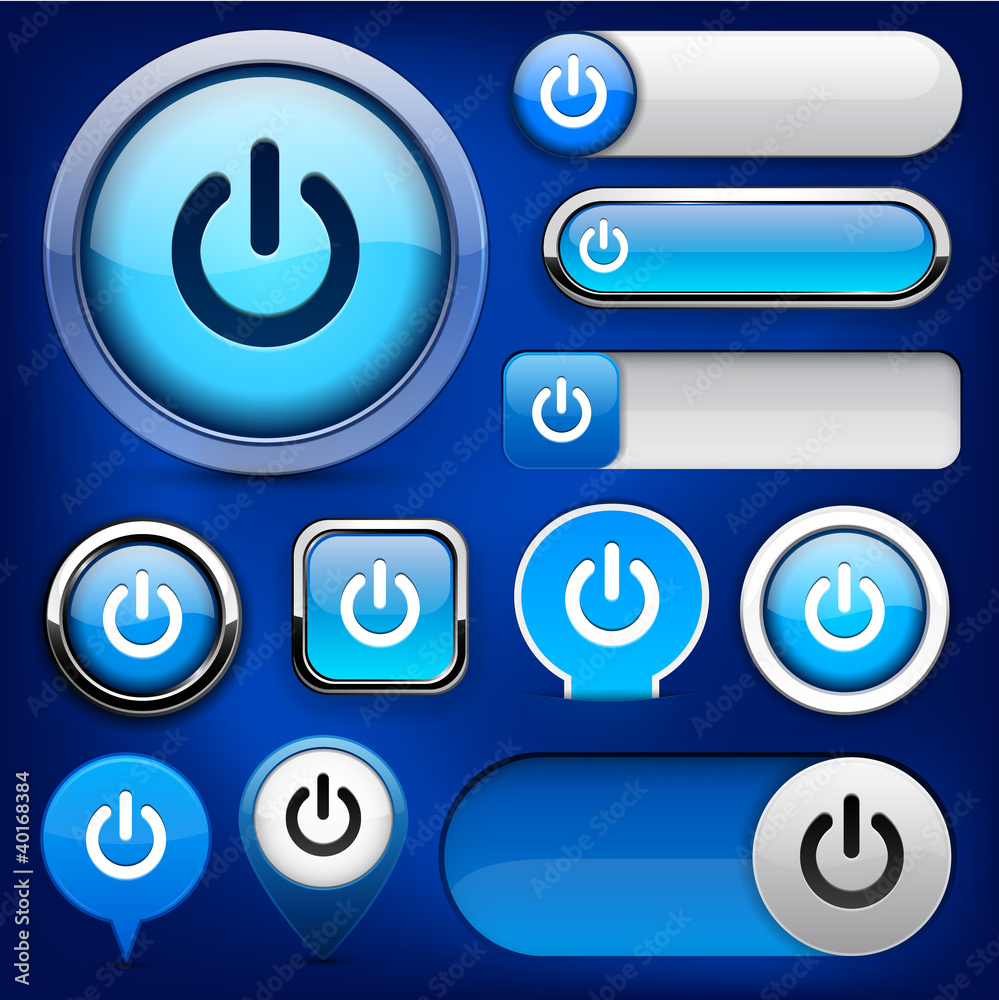Power high-detailed web button collection. Power high-detailed web button collection.