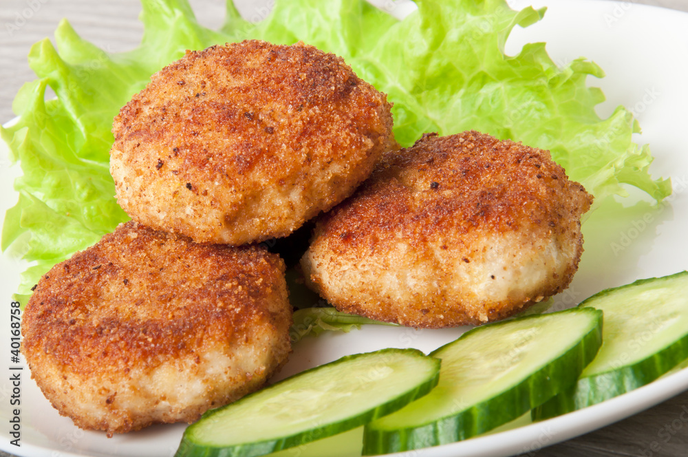 chicken cutlet with vegetables