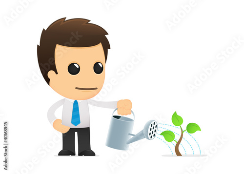 funny cartoon office worker