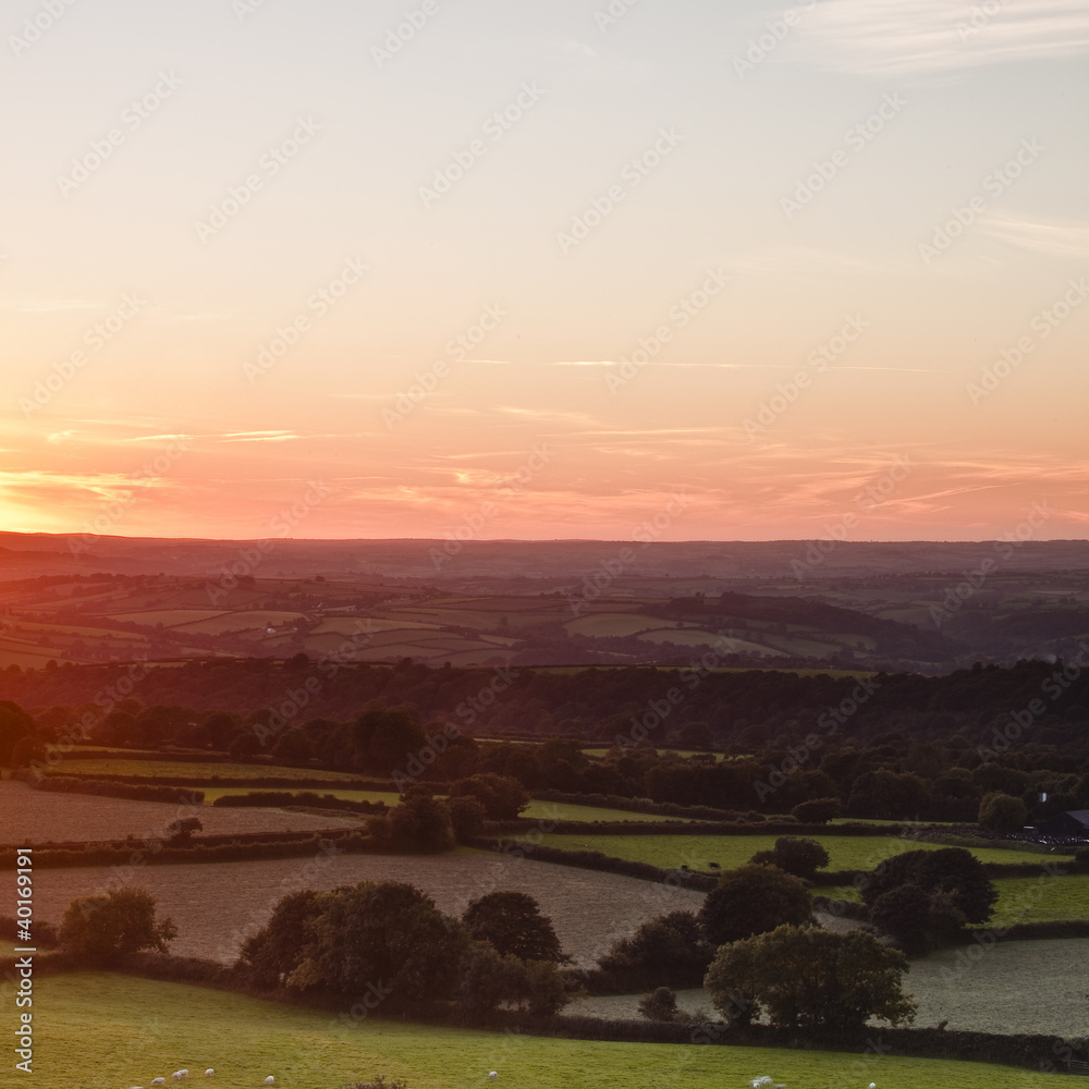 Sunset over Devon