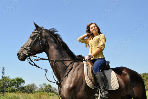 teenage girl and horse