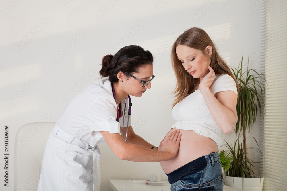 Obraz premium Pregnant woman and doctor..