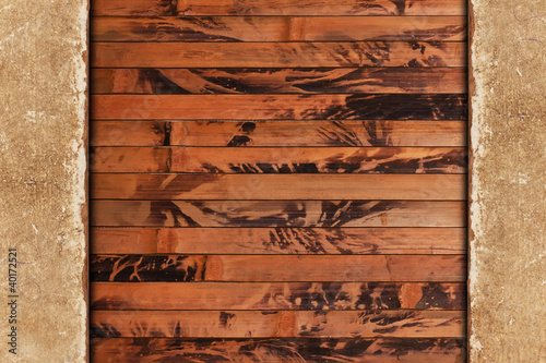 Vinatge frame with wood and paper