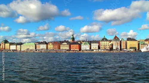 Zoom panorama of the Old Town in Stockholm, Sweden