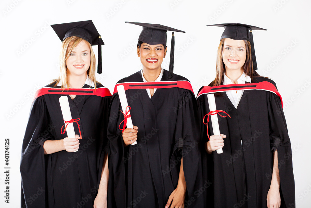 group of female graduates at graduation group of female graduates at graduation