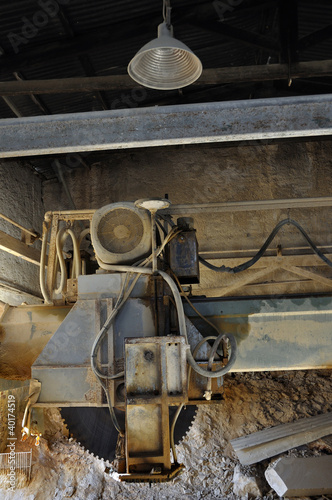 dust covered cutting wheel