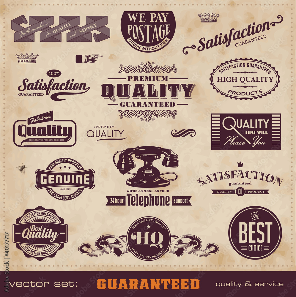 vintage quality and service labels