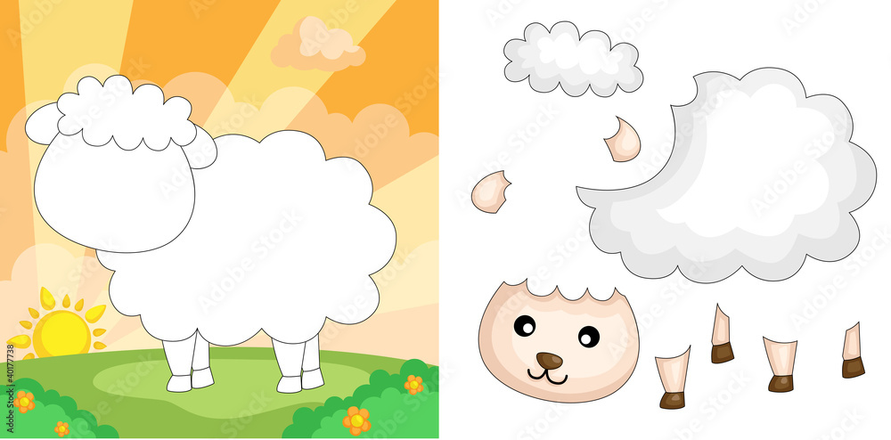Obraz premium Sheep puzzle