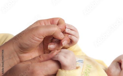 Hands - mother and baby