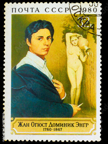 USSR - CIRCA 1980: Stamp printed in USSR, shows Jean Auguste Dom photo