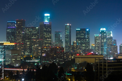 Los Angeles skyscrapers at night