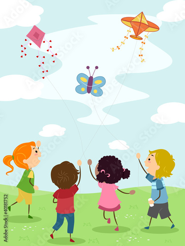 Kids Flying Kites