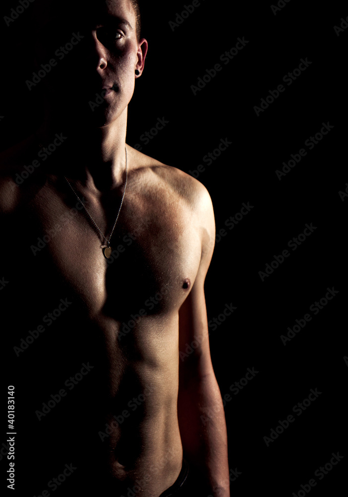 silhouette of a beautiful male body sport relief